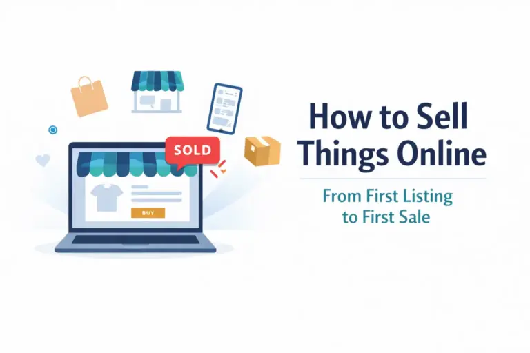 How to sell things online guide covering where to sell how to price and getting your first sale