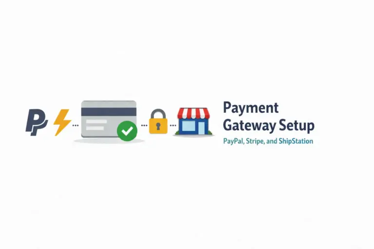 Payment gateway setup guide covering PayPal ShipStation Stripe and ecommerce payment processing for online stores