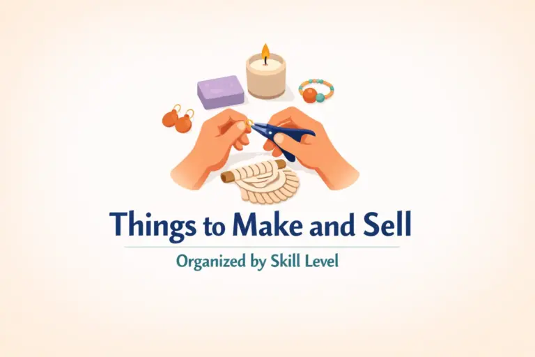 Profitable things to make and sell online organized by skill level for beginners and makers
